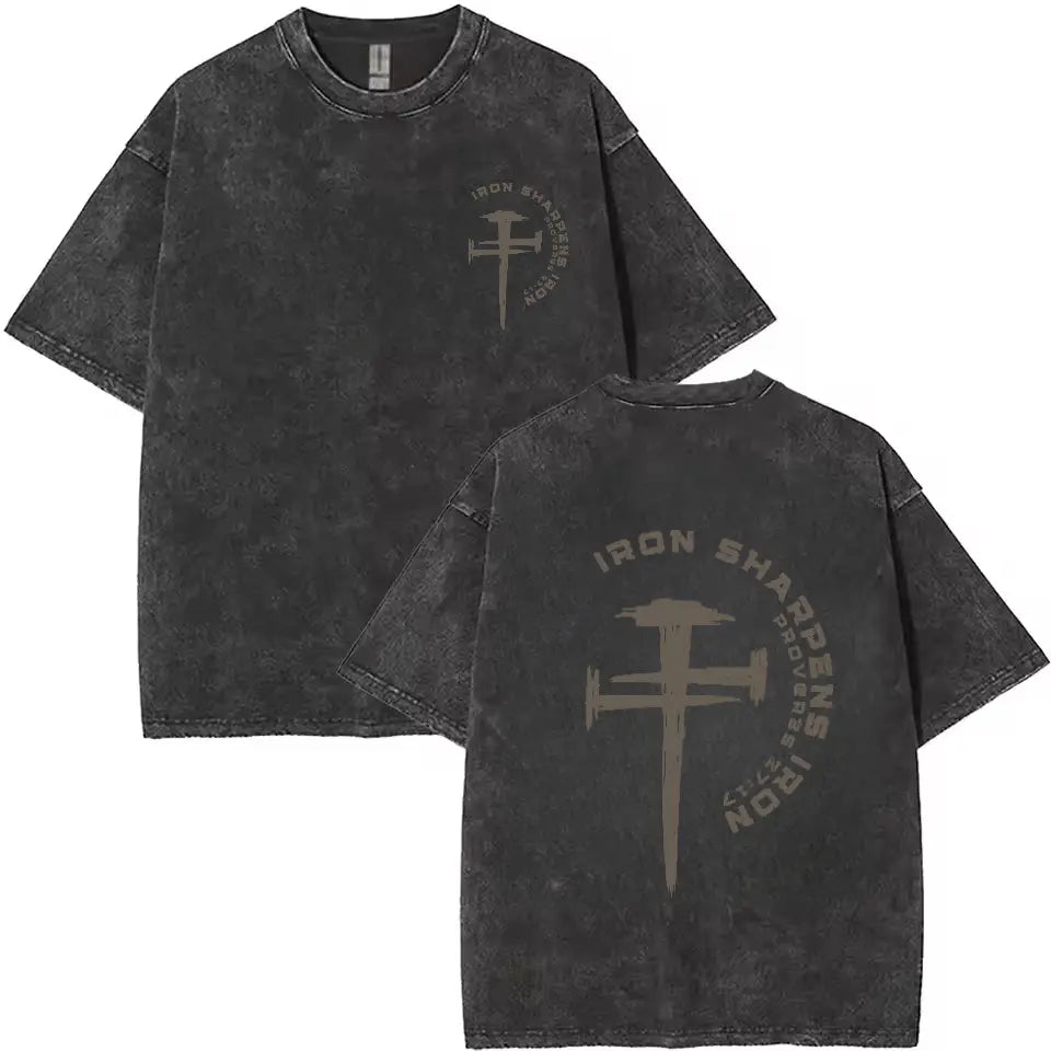 Iron Sharpens Iron Christian Gym Shirt Gym Pump Christian Clothes Proverbs Bible Verse Shirt Christian Streetwear Jesus Christian Man Shirt
