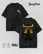 Vintage Acid Wash Skeleton Drinking Beer Graphic Tee Grunge Streetwear Y2K Clothing Oversized Summer Top loose fit casual shirt cotton t-shirt
