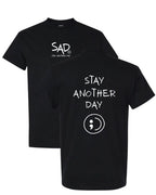 Stay Another Day Men's Cotton Graphic T-Shirt - Short-Sleeve, Loose Fit, Round Neck Crewneck, Minimalist Casual Positivity Graphic Mental Health Awareness Menswear Top, Tshirt