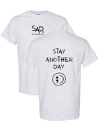 Stay Another Day Men's Cotton Graphic T-Shirt - Short-Sleeve, Loose Fit, Round Neck Crewneck, Minimalist Casual Positivity Graphic Mental Health Awareness Menswear Top, Tshirt