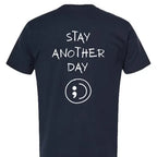 Stay Another Day Men's Cotton Graphic T-Shirt - Short-Sleeve, Loose Fit, Round Neck Crewneck, Minimalist Casual Positivity Graphic Mental Health Awareness Menswear Top, Tshirt