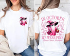 In October We Wear Pink Ghost Shirt, Halloween in October We Wear Pink, Breast Cancer Awareness Shirt, Pink Ribbon Shirt, Wear Pink Pumpkin PGS0018