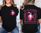 In October We Wear Pink Ghost Shirt, Halloween in October We Wear Pink, Breast Cancer Awareness Shirt, Pink Ribbon Shirt, Wear Pink Pumpkin PGS0018